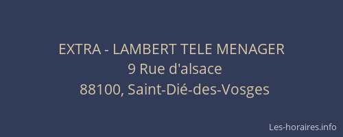 EXTRA - LAMBERT TELE MENAGER