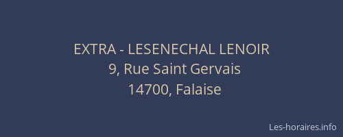EXTRA - LESENECHAL LENOIR