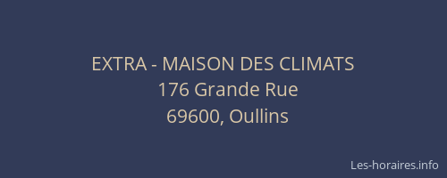 EXTRA - MAISON DES CLIMATS