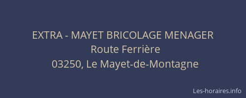 EXTRA - MAYET BRICOLAGE MENAGER