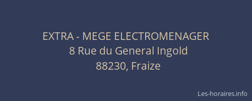 EXTRA - MEGE ELECTROMENAGER