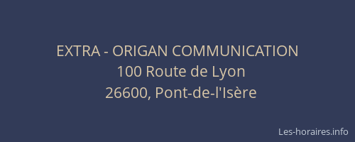 EXTRA - ORIGAN COMMUNICATION