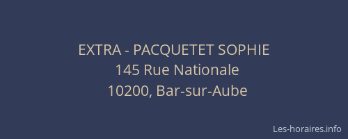 EXTRA - PACQUETET SOPHIE