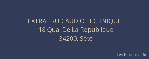 EXTRA - SUD AUDIO TECHNIQUE