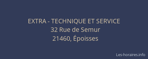 EXTRA - TECHNIQUE ET SERVICE