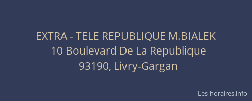 EXTRA - TELE REPUBLIQUE M.BIALEK
