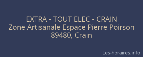 EXTRA - TOUT ELEC - CRAIN
