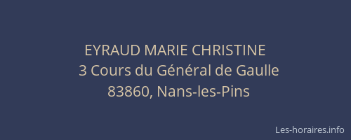 EYRAUD MARIE CHRISTINE