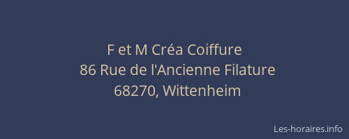 F et M Cr&eacute;a Coiffure