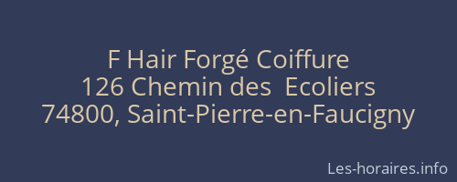 F Hair Forgé Coiffure
