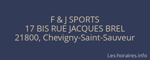 F & J SPORTS