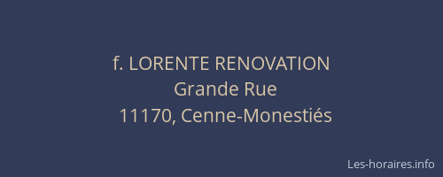 f. LORENTE RENOVATION
