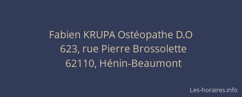 Fabien KRUPA Ost&eacute;opathe D.O