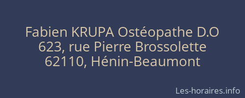 Fabien KRUPA Ostéopathe D.O