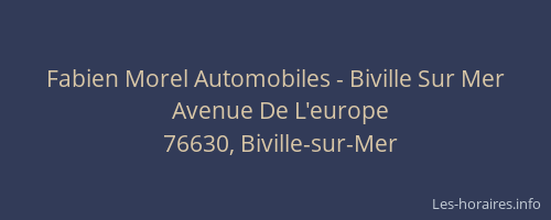 Fabien Morel Automobiles - Biville Sur Mer