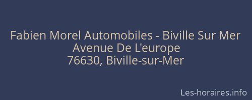 Fabien Morel Automobiles - Biville Sur Mer