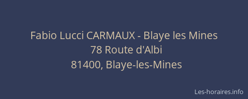 Fabio Lucci CARMAUX - Blaye les Mines