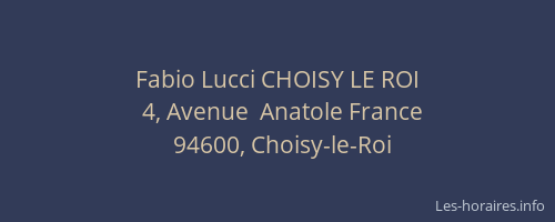 Fabio Lucci CHOISY LE ROI