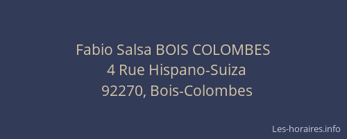 Fabio Salsa BOIS COLOMBES