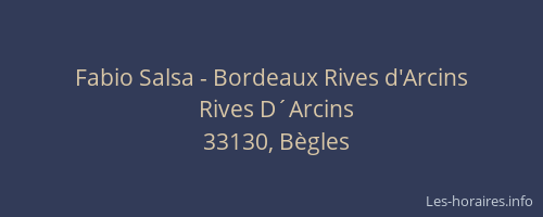 Fabio Salsa - Bordeaux Rives d'Arcins