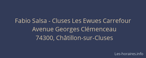 Fabio Salsa - Cluses Les Ewues Carrefour