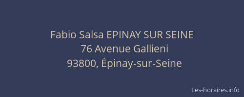 Fabio Salsa EPINAY SUR SEINE