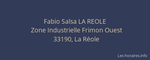 Fabio Salsa LA REOLE