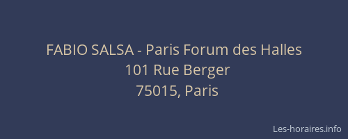 FABIO SALSA - Paris Forum des Halles