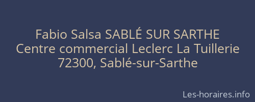 Fabio Salsa SABLÉ SUR SARTHE