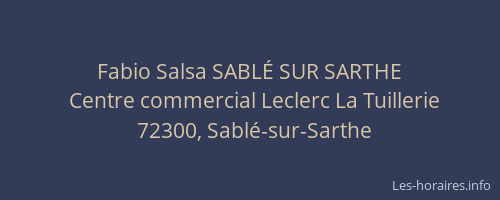 Fabio Salsa SABLÉ SUR SARTHE