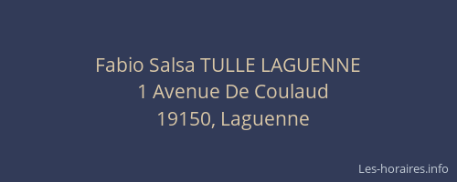 Fabio Salsa TULLE LAGUENNE