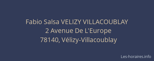Fabio Salsa VELIZY VILLACOUBLAY