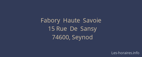 Fabory  Haute  Savoie