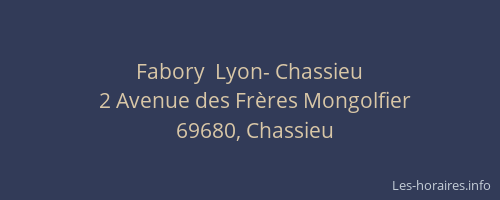 Fabory  Lyon- Chassieu