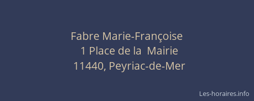Fabre Marie-Fran&ccedil;oise