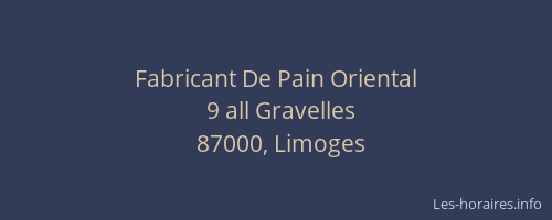 Fabricant De Pain Oriental