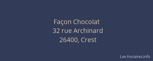 Fa&ccedil;on Chocolat