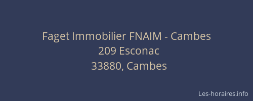Faget Immobilier FNAIM - Cambes