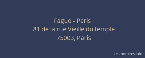 Faguo - Paris
