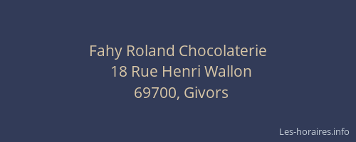Fahy Roland Chocolaterie