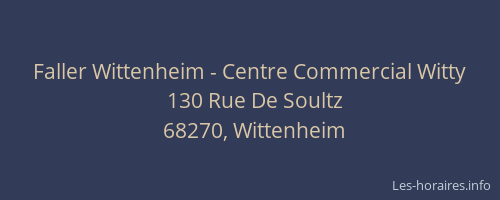 Faller Wittenheim - Centre Commercial Witty