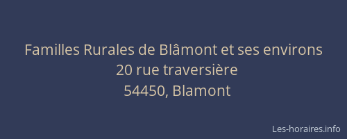 Familles Rurales de Bl&acirc;mont et ses environs
