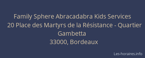 Family Sphere Abracadabra Kids Services