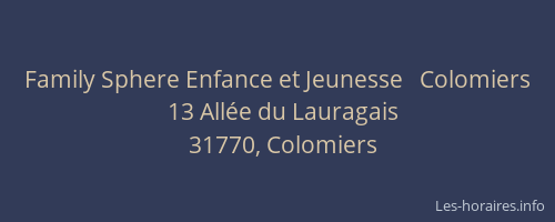 Family Sphere Enfance et Jeunesse   Colomiers