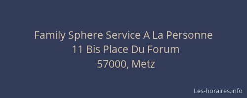 Family Sphere Service A La Personne