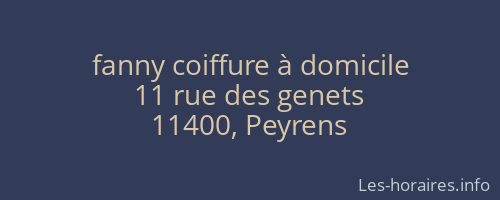 fanny coiffure à domicile