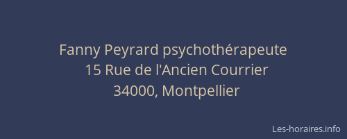Fanny Peyrard psychothérapeute