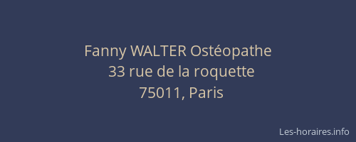 Fanny WALTER Ostéopathe