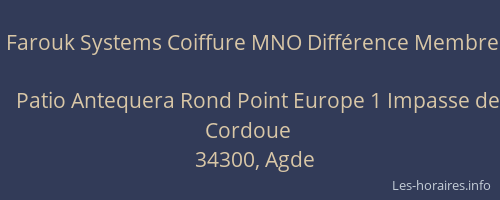 Farouk Systems Coiffure MNO Différence Membre