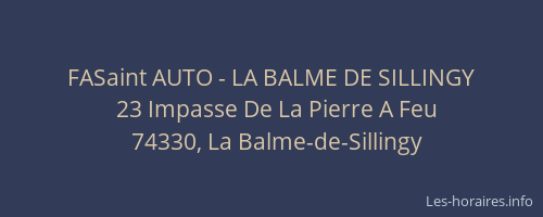 FASaint AUTO - LA BALME DE SILLINGY